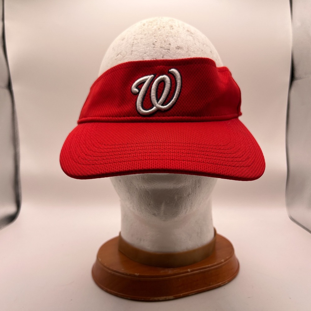 Washington Nationals Visor Red OC Sports MLB Adjustable Mesh Hat OSFM - Picture 2 of 8